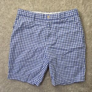 Polo Golf Ralph Lauren Shorts Mens 30 Blue White Gingham Check Preppy Academia